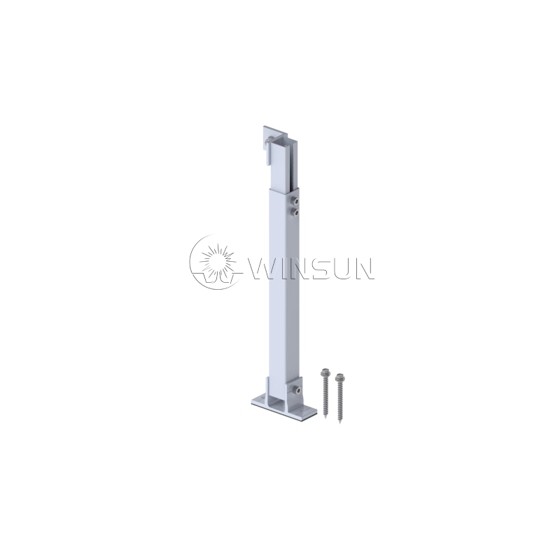 Rear leg for adjustable tilt solar panel roof mounts