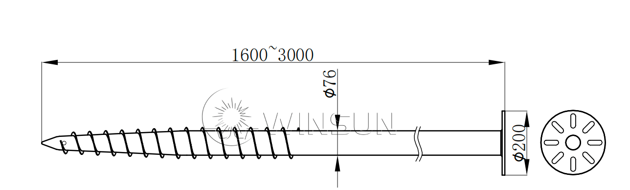 ground screw for solar panel ground mounts