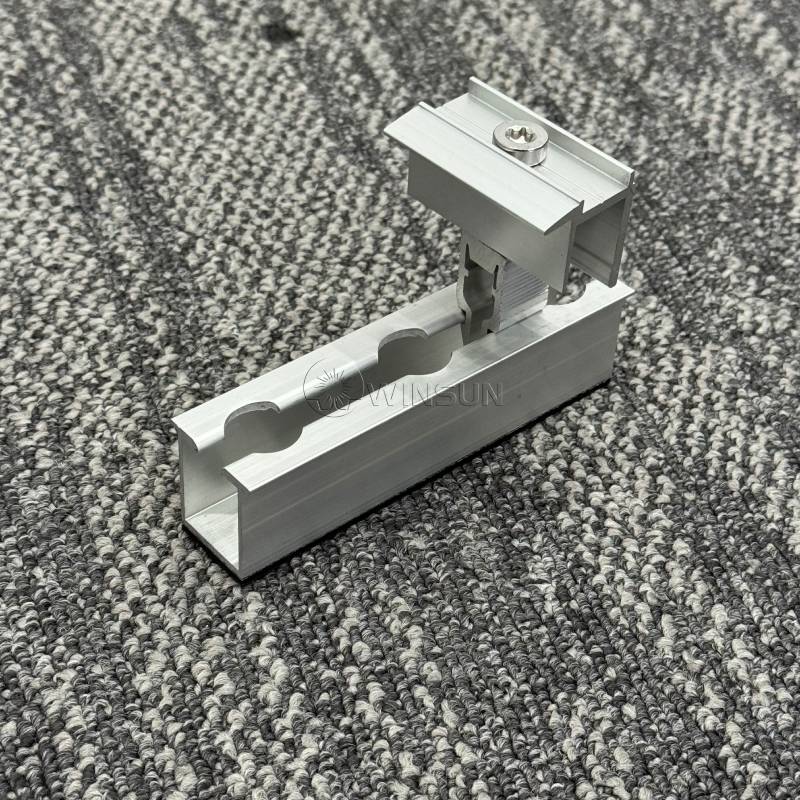 U-Shaped Mini Rail Compatible With Quick-Mount Clamps Installation view of Quick-Mount End Clamp secured on U-Shaped Mini Rail